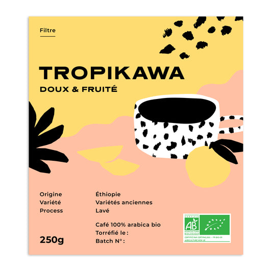 Packaging du café en grain Tropikawa avec notes aromatiques - Ethiopie 